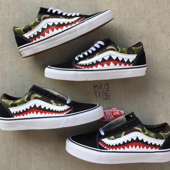 bape x vans old skool custom